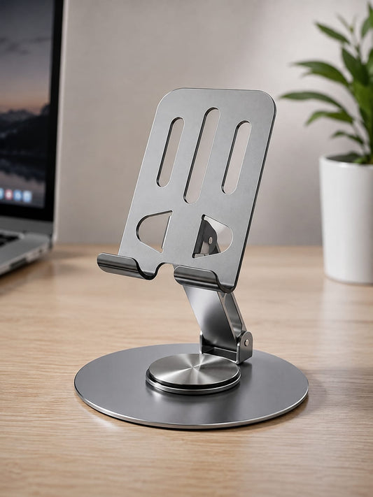 Adjustable Aluminum Mobile Stand for Desk – Foldable Phone Holder